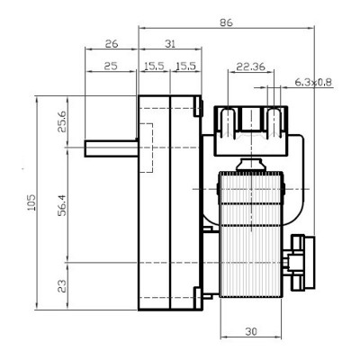 Pellet stove auger motor Kenta K9175160 2.5 RPM for pellet stoves Puros and others - Kenta