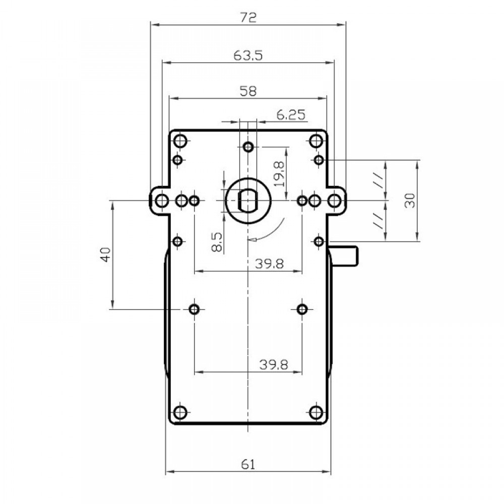 Hollow-shaft pellet stove auger motor Kenta K9115107 2.5 RPM for pellet stoves Cadel and others | Auger Motors for Pellet Stoves | Pellet Stove Parts |