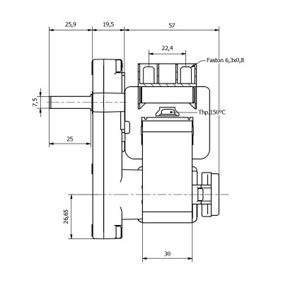 Pellet stove auger motor Kenta K9115058 2 RPM for pellet stoves Anselmo Cola and others - Kenta