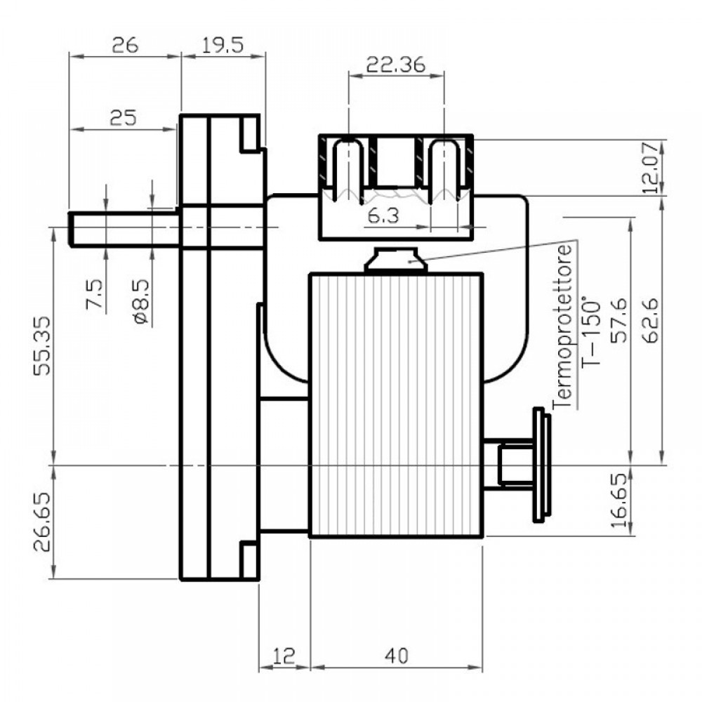 Pellet stove auger motor Kenta K9117162 5 RPM for pellet stoves Foqus, Lafat, Kenda and others | Auger Motors for Pellet Stoves | Pellet Stove Parts |