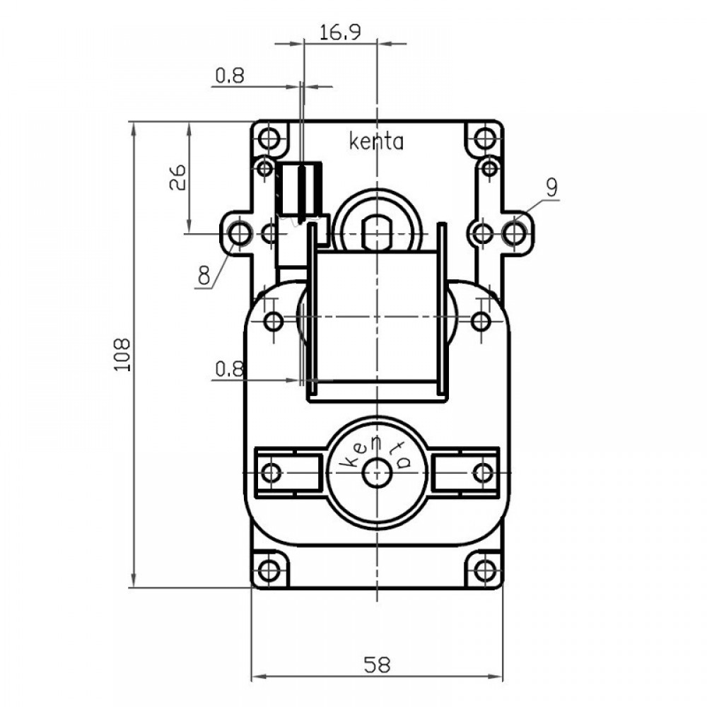 Hollow-shaft pellet stove auger motor Kenta K9115054 2 RPM for pellet stoves Bioterm and others | Auger Motors for Pellet Stoves | Pellet Stove Parts |