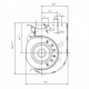 Tangential fan EBM for pellet stoves CTL, Karmek One, Piazzetta, Prince and others, Ø65mm, Flow 380m³/h | Fans and Blowers for Pellet Stoves | Pellet Stove Parts |