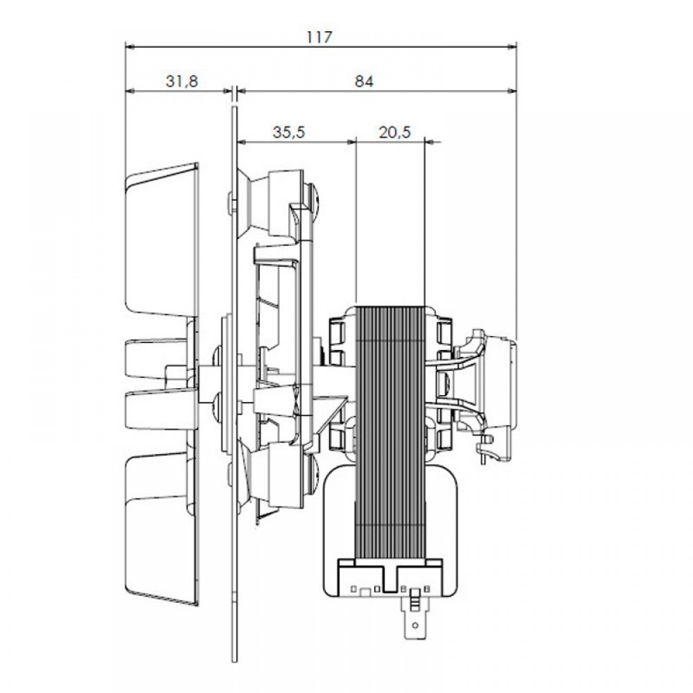 Smoke extractor fan Trial for pellet stoves Caminetti Montegrappa, Deville, Lasian and others | Fans and Blowers for Pellet Stoves | Pellet Stove Parts |