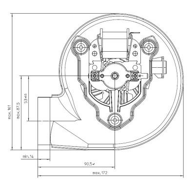 Smoke extractor fan EBM for pellet stoves Edilkamin, Italiana Camini, MCZ, Cadel, Thermorossi, Moretti Design, Girolami, Ungaro, Kalon, Oranier, Stovax, Rocal and others - Fans and Blowers for Pellet Stoves