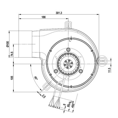 Smoke extractor fan EBM for pellet stoves Caminetti Montegrappa, Karmek One and others - Fans and Blowers for Pellet Stoves