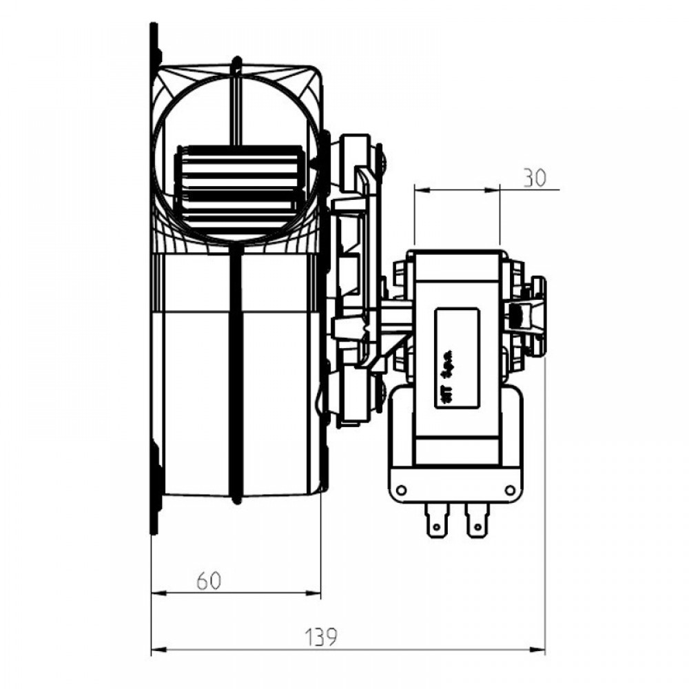 Smoke extractor fan LN2 Natalini for pellet stoves Ungaro, Punto Fuoco, Eva Stampaggi and others | Fans and Blowers for Pellet Stoves | Pellet Stove Parts |