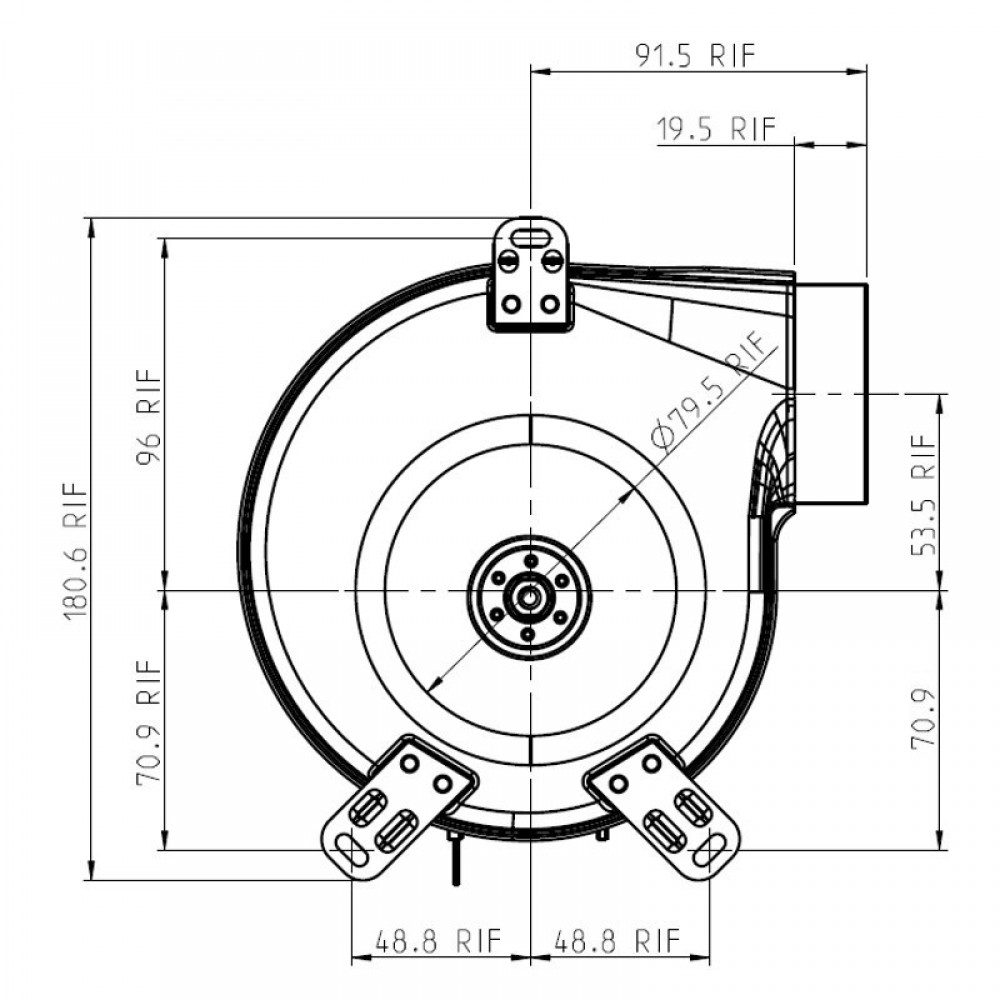 Smoke extractor fan LN2 Natalini for pellet stoves Ungaro, Punto Fuoco, Eva Stampaggi and others | Fans and Blowers for Pellet Stoves | Pellet Stove Parts |