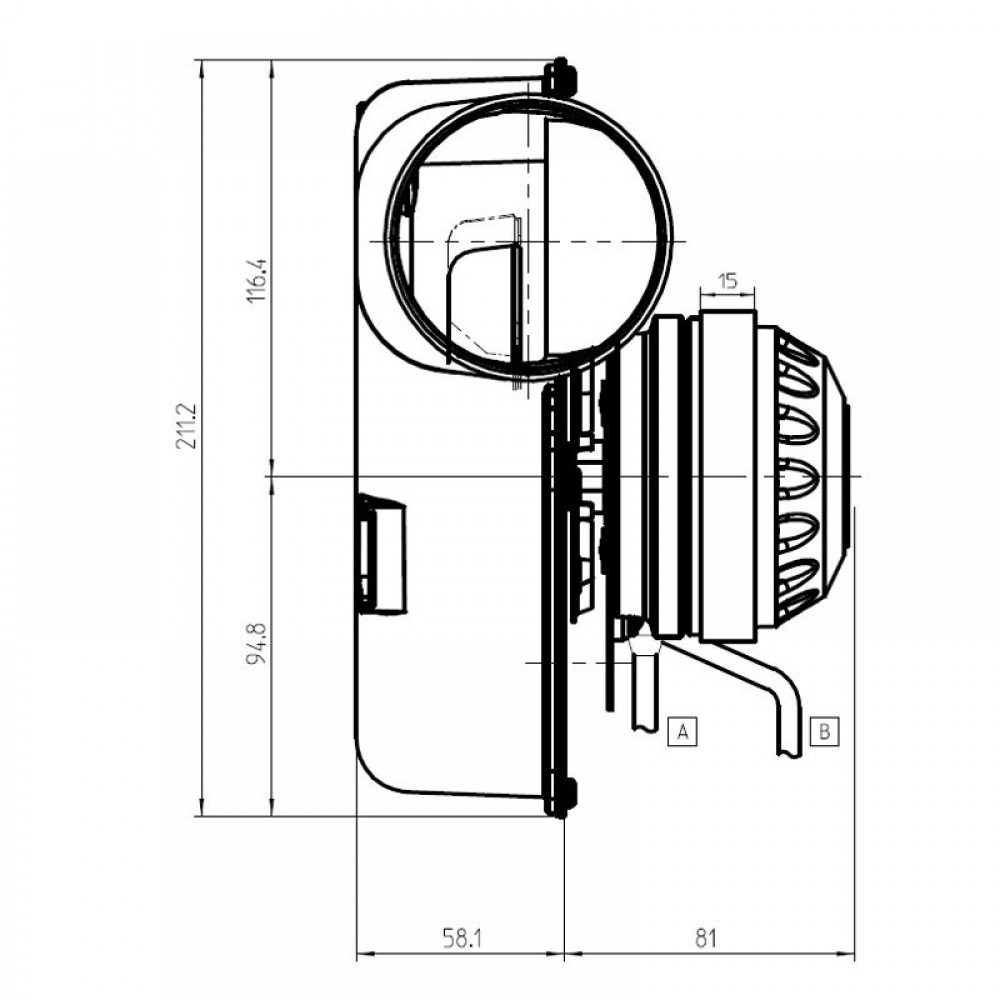 Smoke extractor fan Fergas for pellet stoves Edilkamin, Italiana Camini, Ferroli, MCZ, Cadel, Ravelli, Ecoteck, Palazzetti, Royal, Thermorossi, Burnit, Biomax and others | Fans and Blowers for Pellet Stoves | Pellet Stove Parts |
