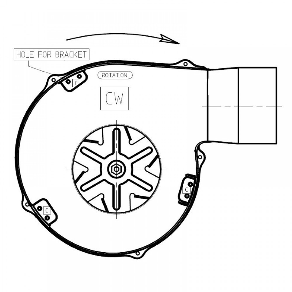 Smoke extractor fan Fergas for pellet stoves Edilkamin, Italiana Camini, Ferroli, MCZ, Cadel, Ravelli, Ecoteck, Palazzetti, Royal, Thermorossi, Burnit, Biomax and others | Fans and Blowers for Pellet Stoves | Pellet Stove Parts |