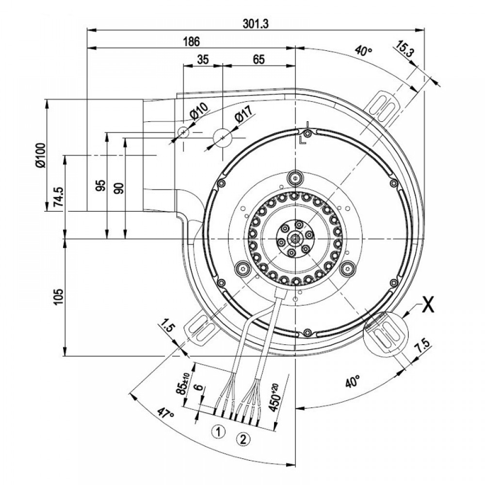 Smoke extractor fan EBM for pellet stoves Caminetti Montegrappa, Carinci, Tecno Vibrok and others | Fans and Blowers for Pellet Stoves | Pellet Stove Parts |
