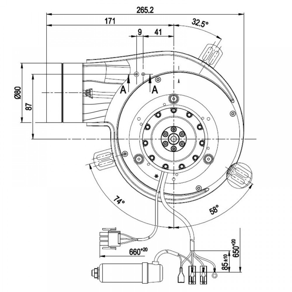 Smoke extractor fan EBM for pellet stoves Arca, Enerkos Industries, Esperia Technology, Eva Stampaggi, Karmek One, Magikal, MBZ Italfuoco, Palazzetti, Tecno Vibrok and others | Fans and Blowers for Pellet Stoves | Pellet Stove Parts |