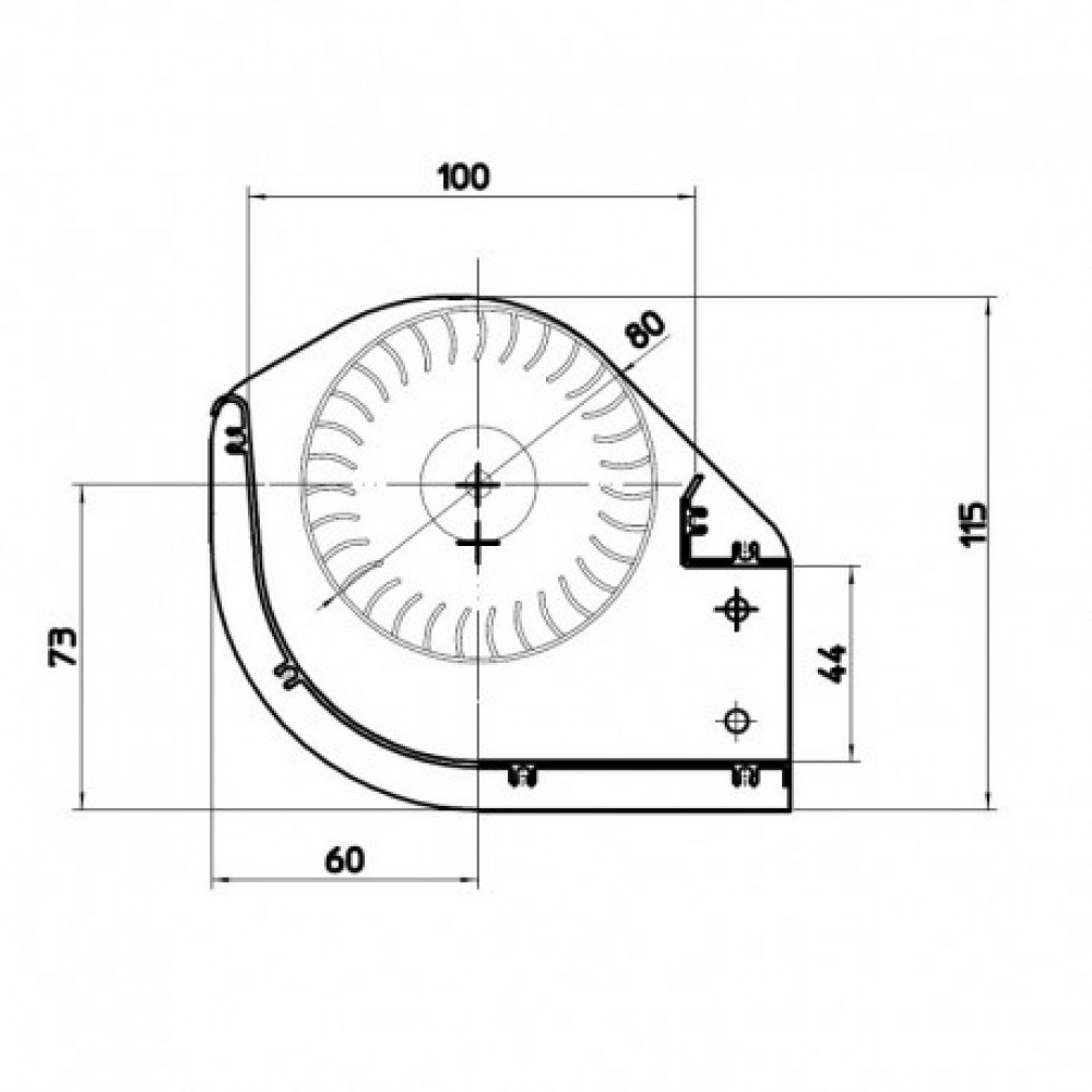Tangential fan Fergas for pellet stoves Caminetti Montegrappa and others, Ø80mm, Flow 258m³/h | Fans and Blowers for Pellet Stoves | Pellet Stove Parts |