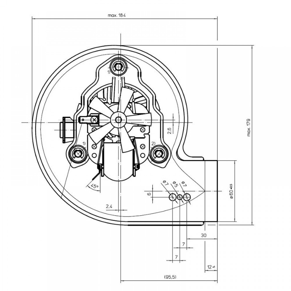 Smoke extractor fan EBM for pellet stoves Palladio, Caldaie Baxi and others | Fans and Blowers for Pellet Stoves | Pellet Stove Parts |