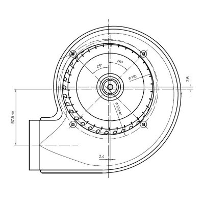 Smoke extractor fan EBM for pellet stoves Palladio, Caldaie Baxi and others - Fans and Blowers for Pellet Stoves
