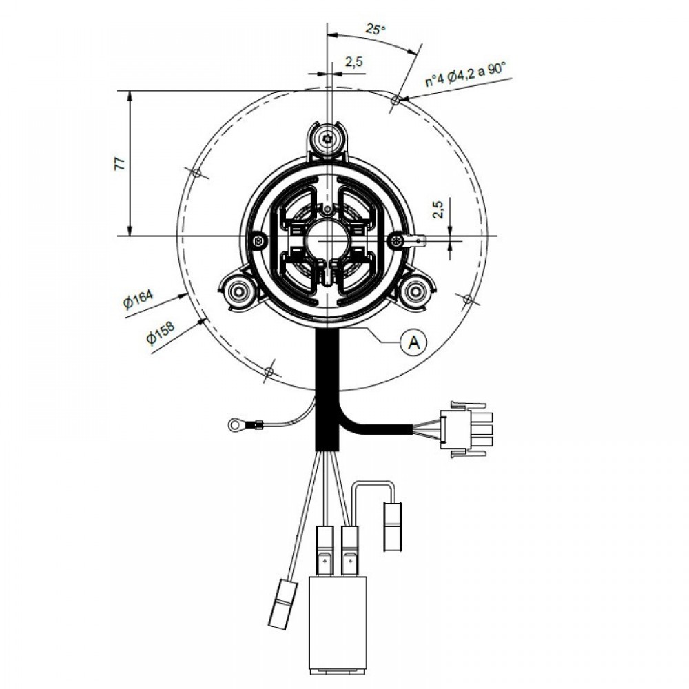 Smoke extractor fan ECM FIME for pellet stoves Cs Thermos and others | Fans and Blowers for Pellet Stoves | Pellet Stove Parts |