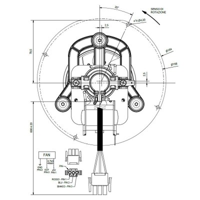 Smoke extractor fan ECM FIME for pellet stoves Fornello, Marelli Systems, Burnit, Alfa Plam, Moretti Design, Anselmo Cola, Ferroli, Karmek One, Arce, Clam, Eco Spar and others - ECM FIME