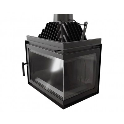 Cast Iron Wood Burning Fireplace Kratki Simple L, Right, 15kW - Kratki