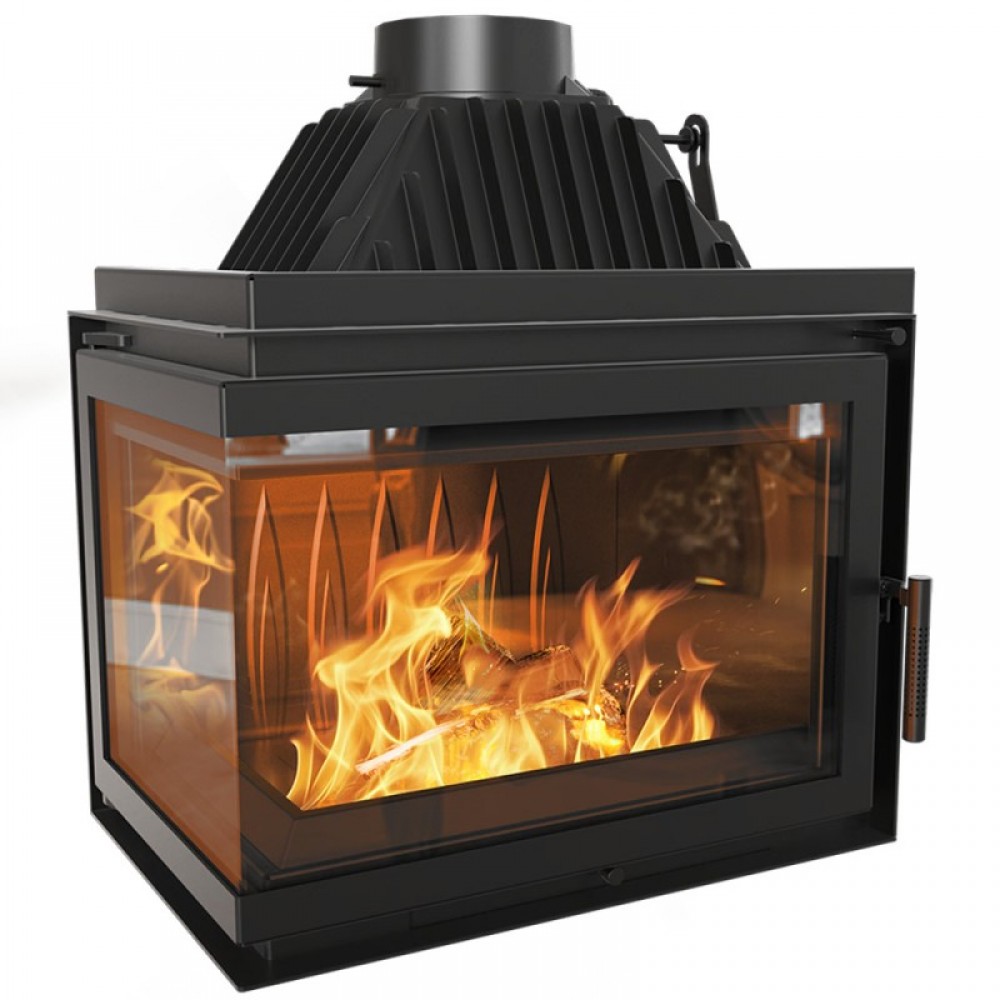 Cast Iron Wood Burning Fireplace Kratki Simple L, Left, 15kW | Cast Iron Fireplaces | Wood Burning Fireplaces |