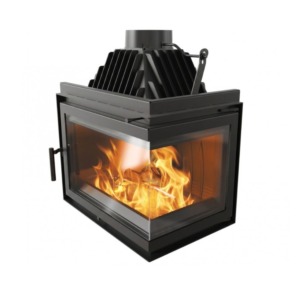 Cast Iron Wood Burning Fireplace Kratki Simple L, Right, 15kW