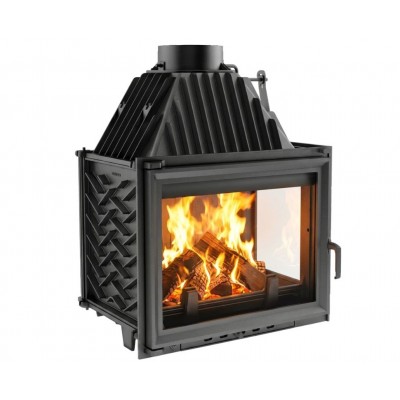 Cast Iron Wood Burning Fireplace Kratki Zuzia, Right, 15kW - Kratki