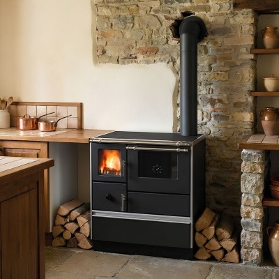 Wood cooker stove Alfa Plam Dominant 70 Anthracite, 6.7kW - Alfa-Plam