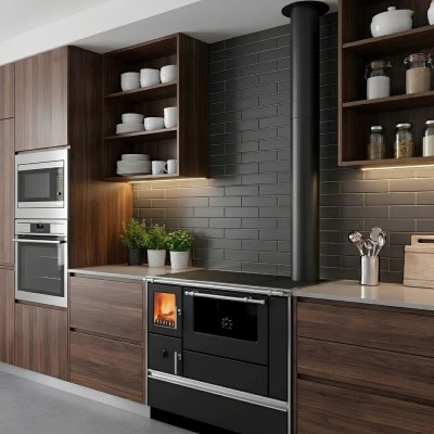 Wood cooker stove Alfa Plam Dominant 90 Anthracite, 6.5kW - Alfa-Plam
