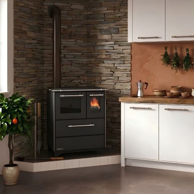 Wood cooker stove Alfa Plam Donna 70 Anthracite Left, 5kW - Alfa-Plam