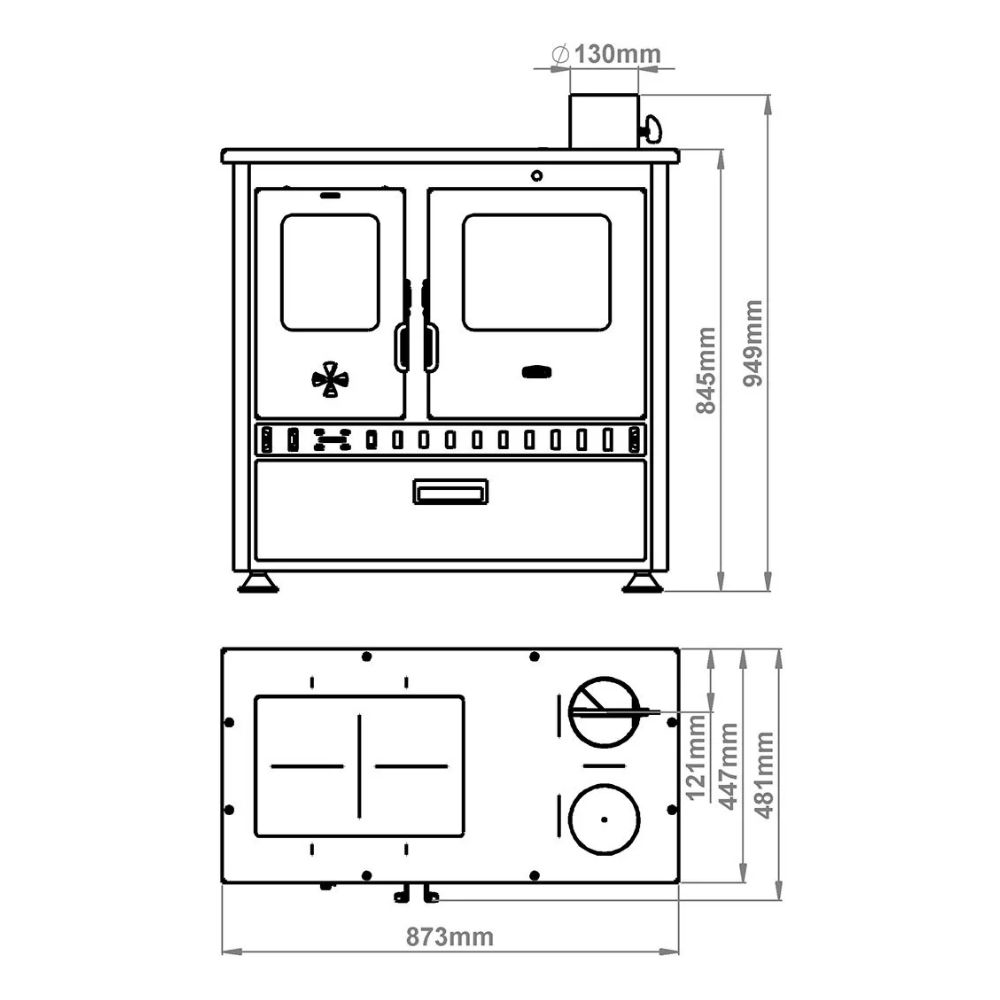 Wood Cooker Stove Prity 1P36 D, 10.9kW | Wood Cooker Stoves Prity | Prity |