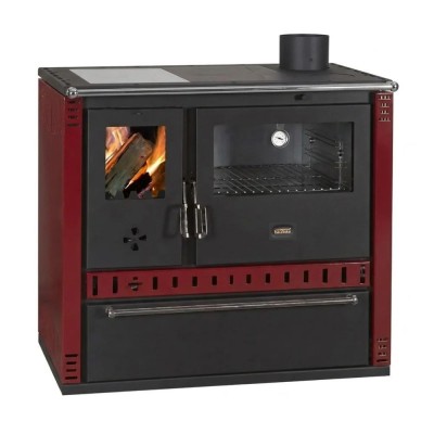 Wood Cooker Stove Prity GT D with Ceramic Glass Hob and Stainless Steel Oven, Burgundy, 10.9kW - Product Comparison