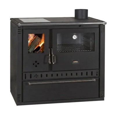 Wood Cooker Stove Prity GT D with Ceramic Glass Hob and Stainless Steel Oven, Black, 10.9kW - Product Comparison