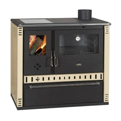 Wood Cooker Stove Prity GT D with Ceramic Glass Hob and Stainless Steel Oven, Ivory, 10.9kW - Product Comparison