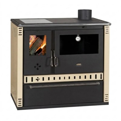 Wood Cooker Stove with Back Boiler Prity GT W10 NF with Ceramic Glass Hob, Ivory, 13.3kW - Product Comparison