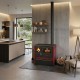 Wood Cooker Stove with Back Boiler Prity GT W10 NF with Ceramic Glass Hob, Burgundy, 13.3kW | Wood Stoves With Back Boiler Prity | Prity |