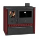 Wood Cooker Stove with Back Boiler Prity GT W10 NF with Steel Hob, Burgundy, 13.3kW | Wood Stoves With Back Boiler Prity | Prity |