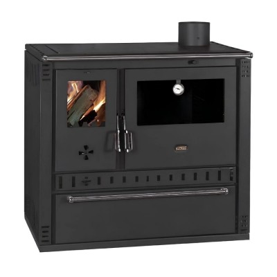 Wood Cooker Stove with Back Boiler Prity GT W10 NF with Steel Hob, Black, 13.3kW - Product Comparison