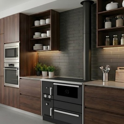 Wood cooker stove with back boiler Alfa Plam Alfa Term 20 Anthracite, 23kW - Product Comparison