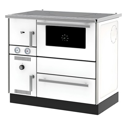 Wood cooker stove with back boiler Alfa Plam Alfa Term 20 White, 23kW - Alfa-Plam