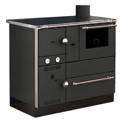 Wood cooker stove with back boiler Alfa Plam Alfa Term 27 Anthracite, 27.56kW - Alfa-Plam
