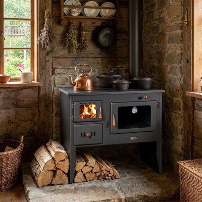 Wood Cooker Stove with Back Boiler Prity 1P41 W12, 12.1 kW - Product Comparison