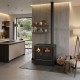 Wood Cooker Stove with Back Boiler Prity GT W10 NF with Ceramic Glass Hob, Black, 13.3kW | Wood Stoves With Back Boiler Prity | Prity |