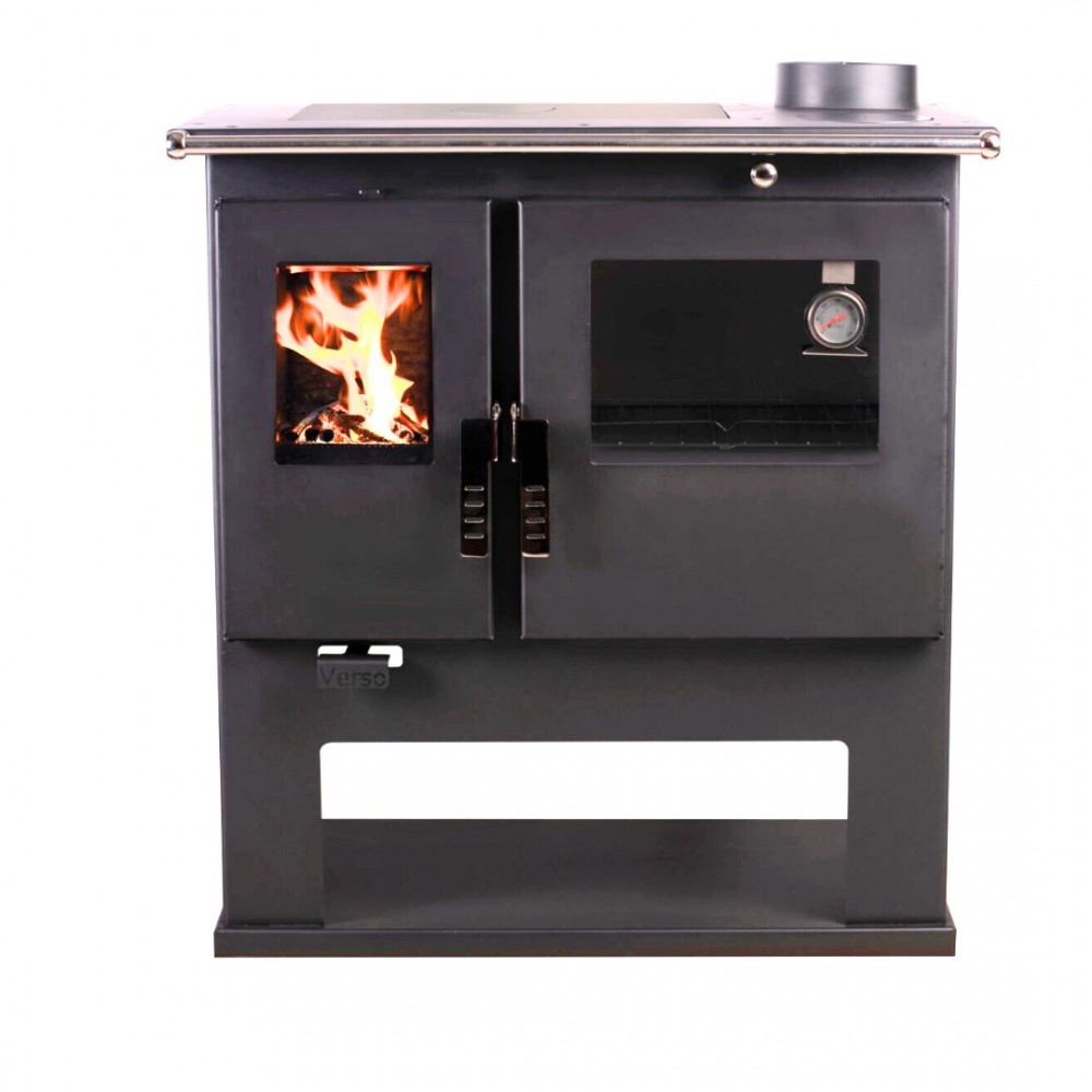 Wood cooker stove Verso CS Inox Right with stainless steel oven, 7.7kW | Wood Burning Stoves With Oven | Wood Burning Stoves |