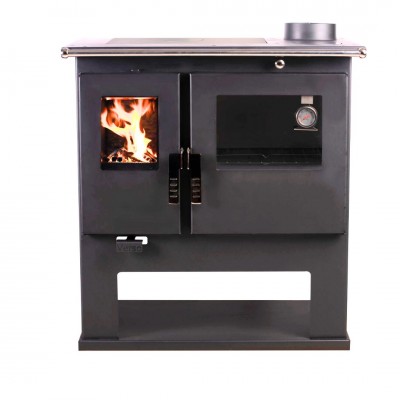 Wood cooker stove Verso CS Inox Right with stainless steel oven, 7.7kW - Verso