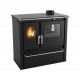Wood cooker stove Verso CS Plus with stainless steel oven and steel top, Black, Right, 7.7kW | Wood Burning Stoves With Oven | Wood Burning Stoves |
