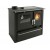 Wood cooker stove Verso CS Plus with stainless steel oven and ceramic top, Black, Left, 7.7kW Wood cooker stove Verso CS Plus with stainless steel oven and ceramic top, Black, Left, 7.7kW