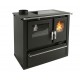 Wood cooker stove Verso CS Plus with stainless steel oven and ceramic top, Black, Left, 7.7kW | Wood Burning Stoves With Oven | Wood Burning Stoves |