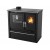 Wood cooker stove Verso CS Plus with stainless steel oven and steel top, Black, Left, 7.7kW