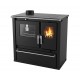 Wood cooker stove Verso CS Plus with stainless steel oven and steel top, Black, Left, 7.7kW | Wood Burning Stoves With Oven | Wood Burning Stoves |
