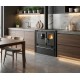 Wood cooker stove Verso CS Plus with steel oven and steel top, Black, Left, 7.7kW | Wood Burning Stoves With Oven | Wood Burning Stoves |
