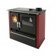 Wood cooker stove Verso CS Plus with stainless steel oven and ceramic top, Red, Right, 7.7kW | Wood Burning Stoves With Oven | Wood Burning Stoves |