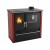 Wood cooker stove Verso CS Plus with stainless steel oven and steel top, Red, Right, 7.7kW